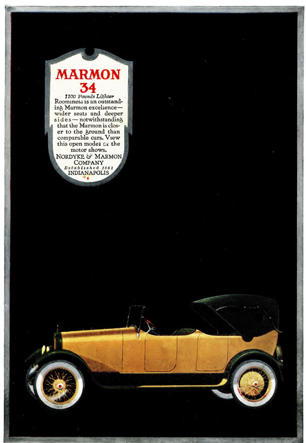 1918 Marmon Auto Advertising